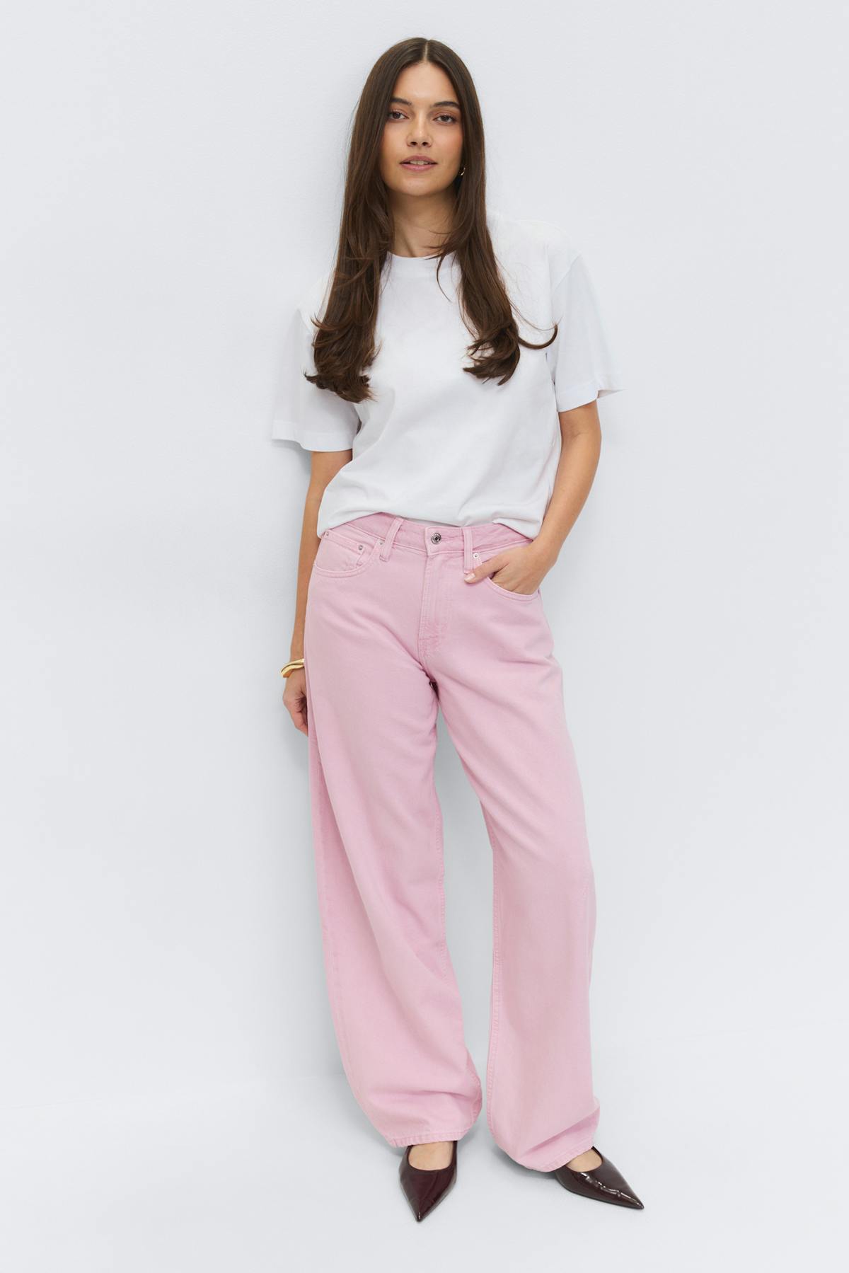 Baggy-crush jeans