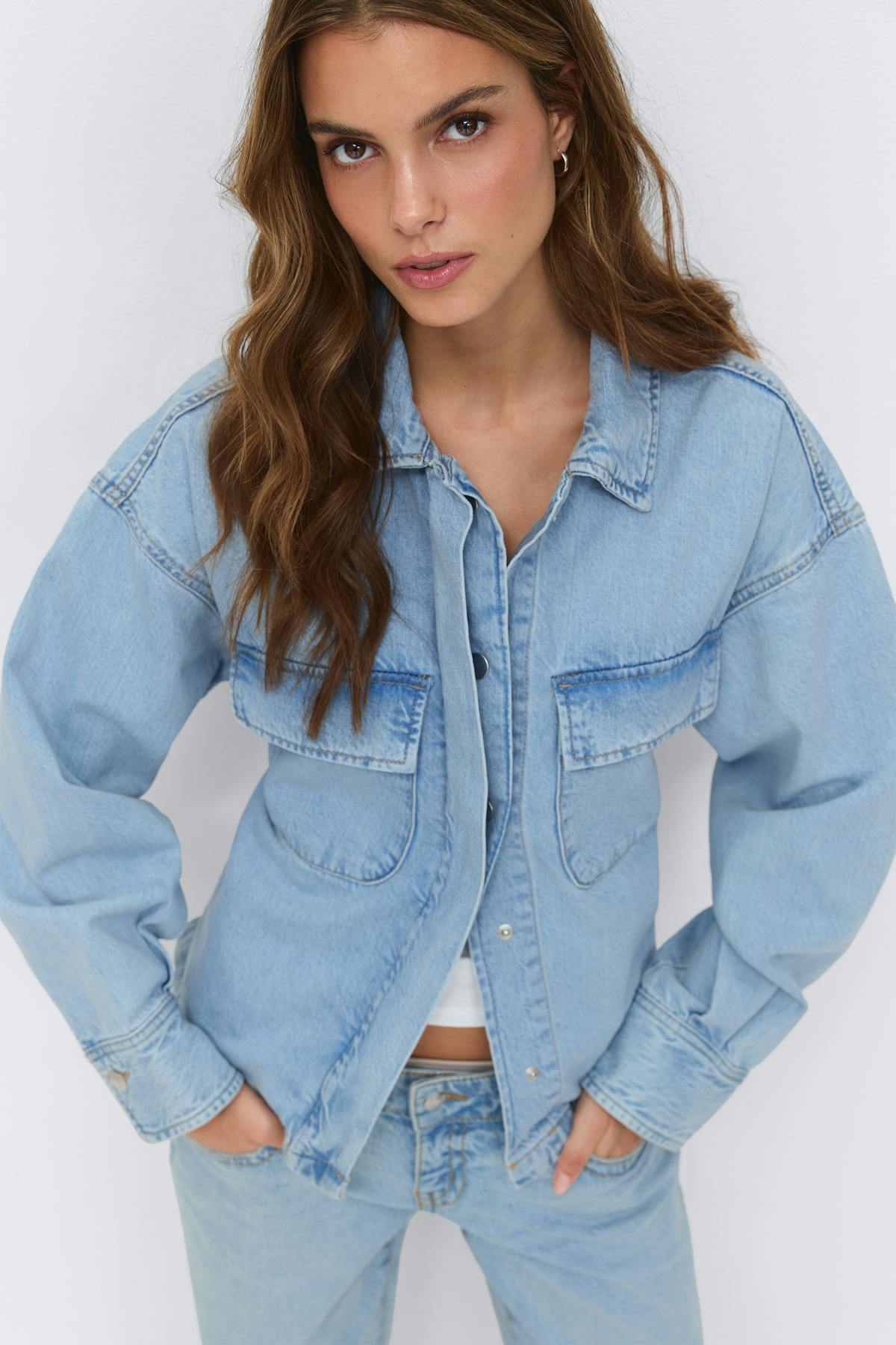 Tie denim shirt
