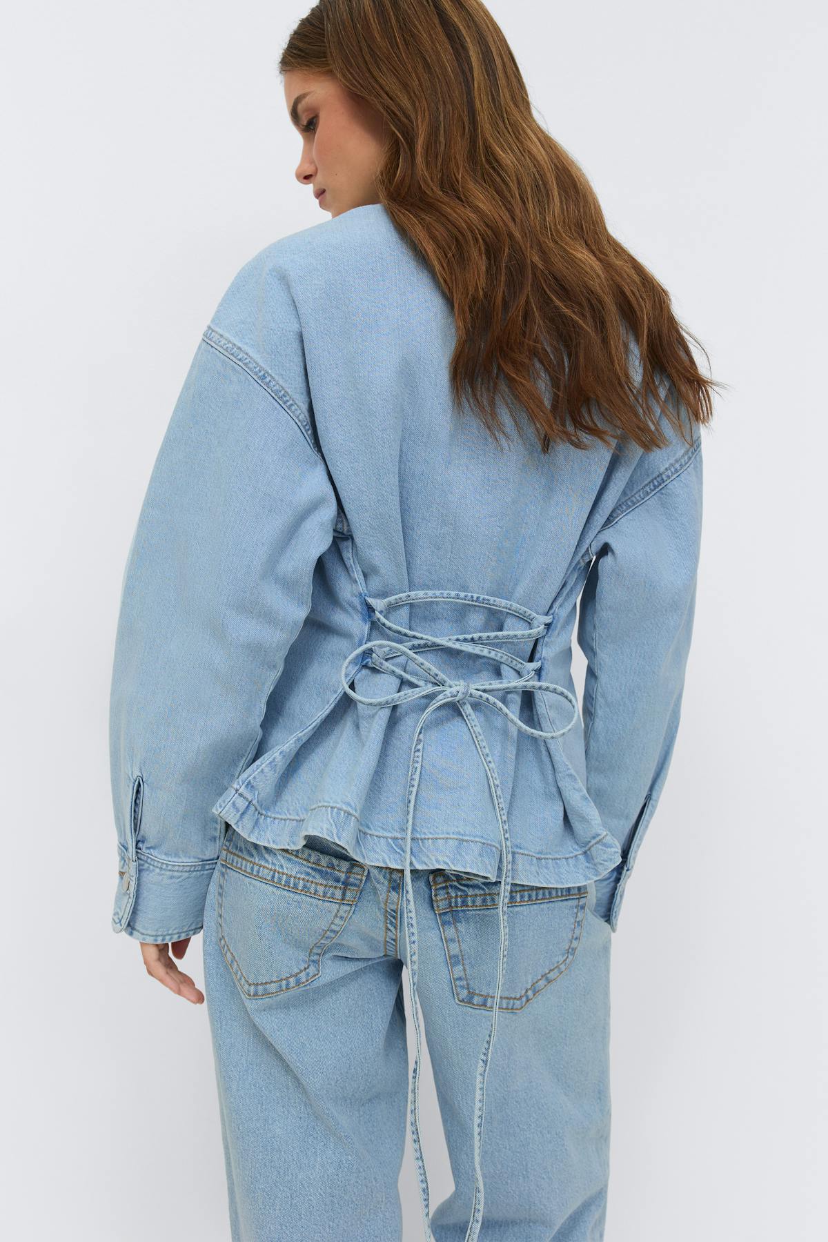 Tie denim shirt