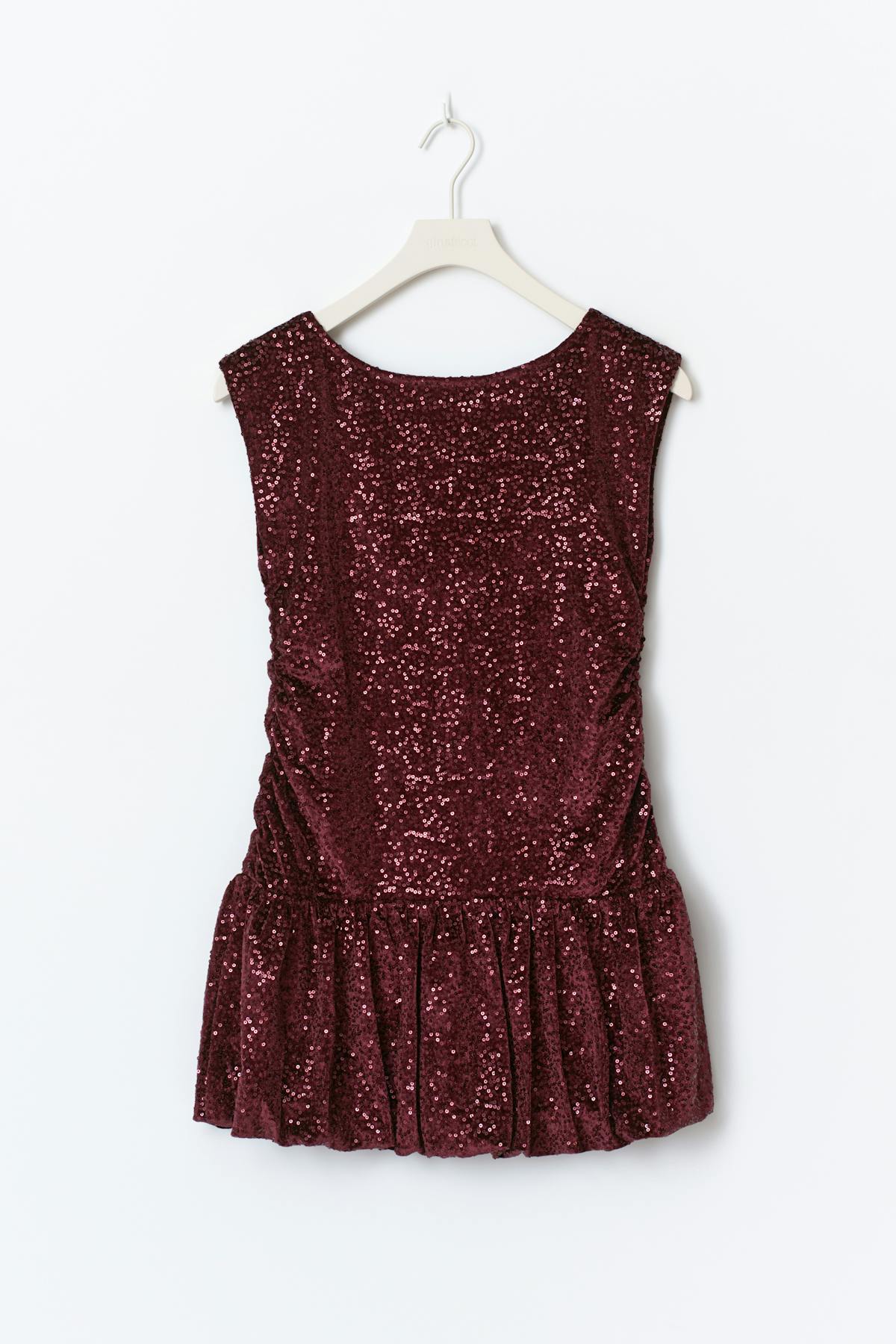Y sequin open back dress