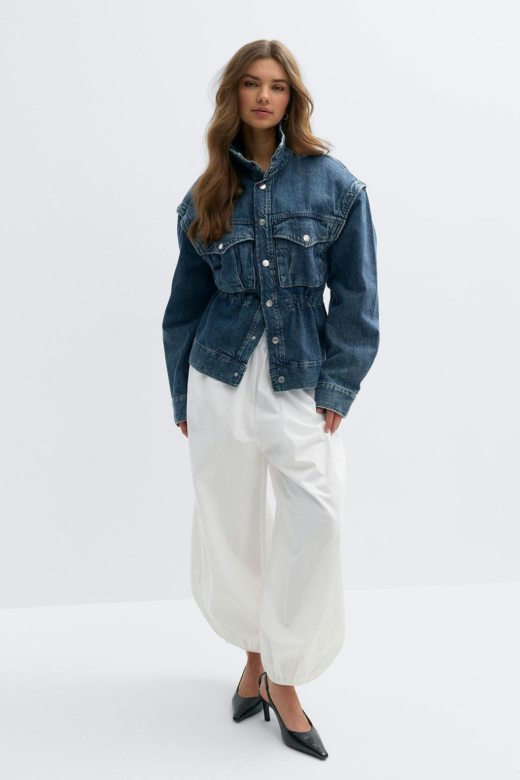 Mid waist balloon trousers