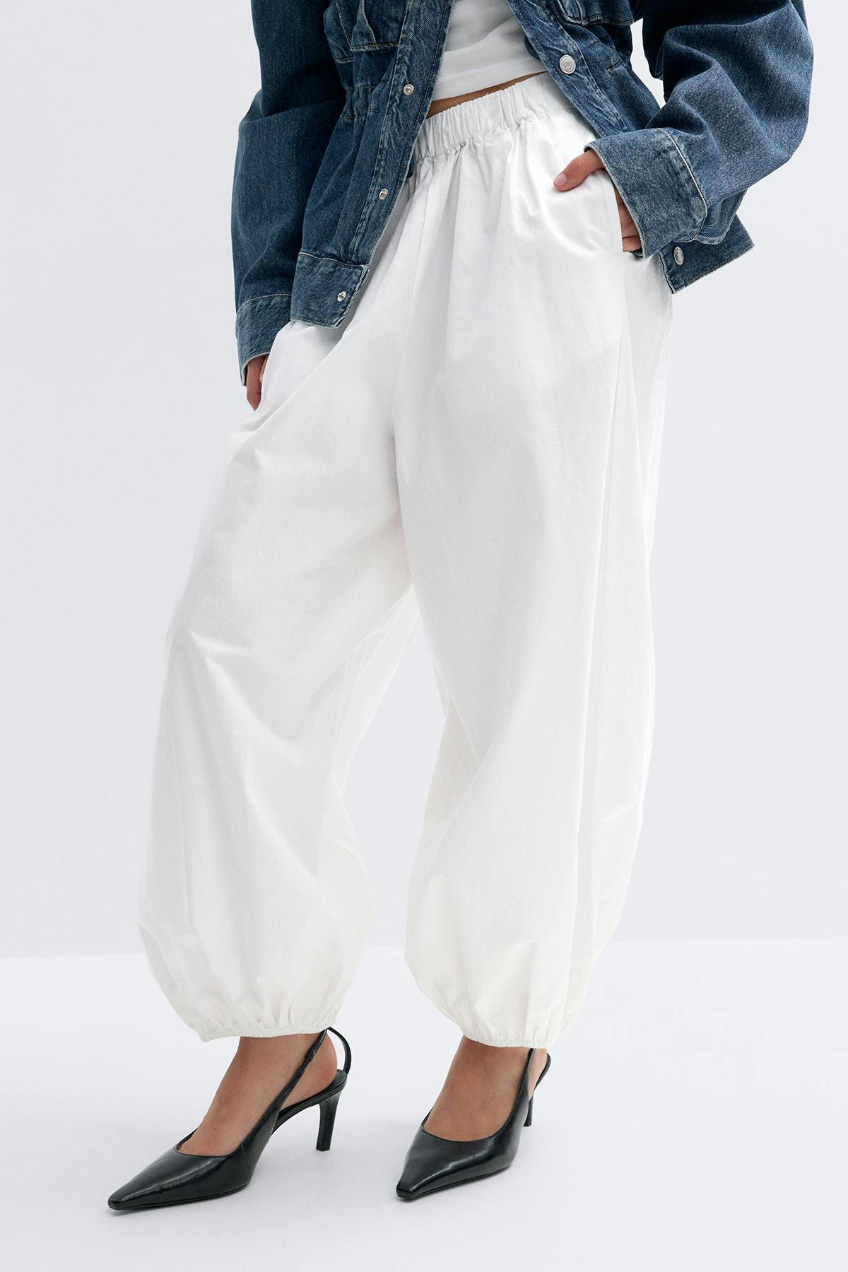 Mid waist balloon trousers