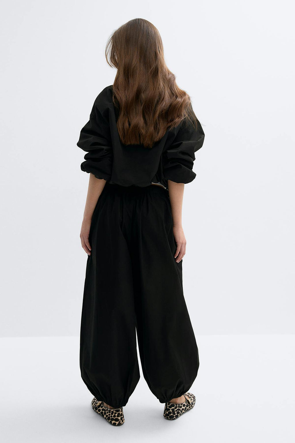 Mid waist balloon trousers