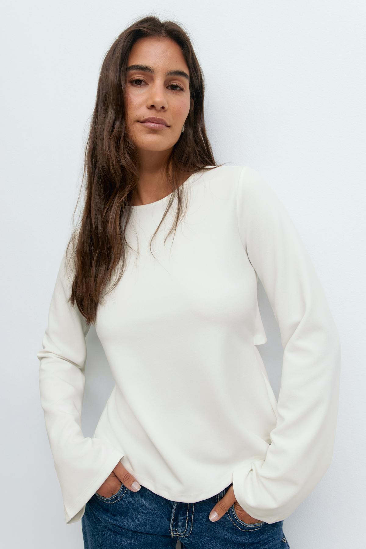 Tie back long sleeve top