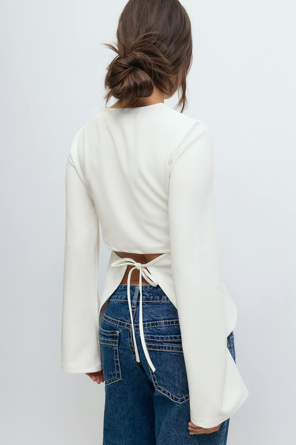 Tie back long sleeve top