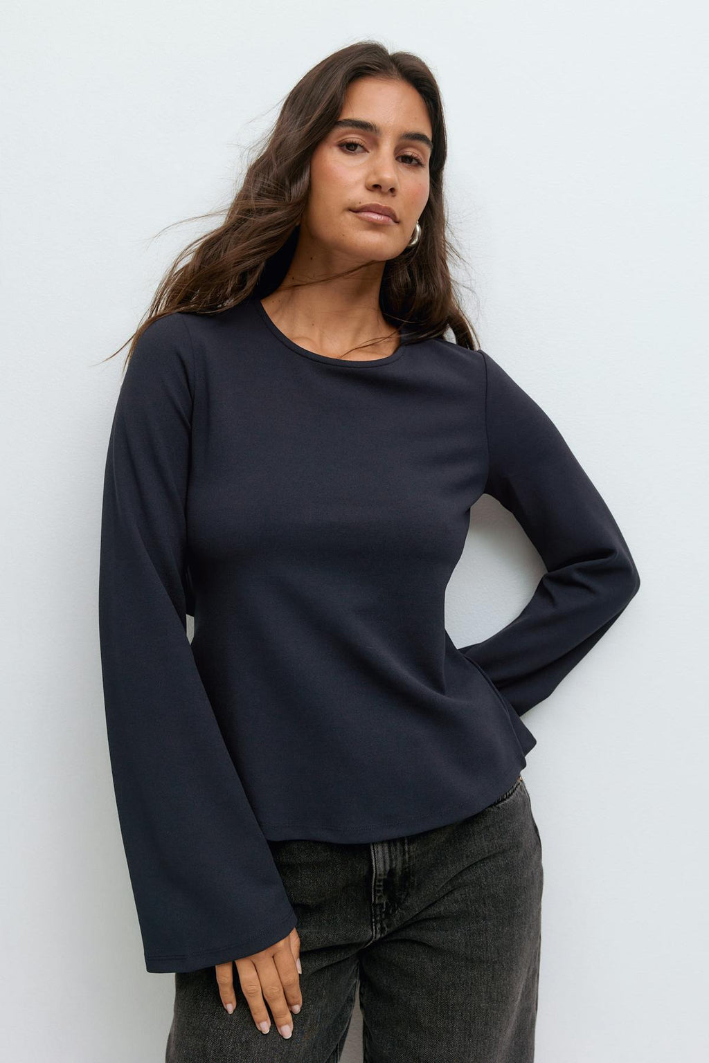 Tie back long sleeve top
