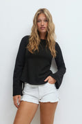 Tie back long sleeve top