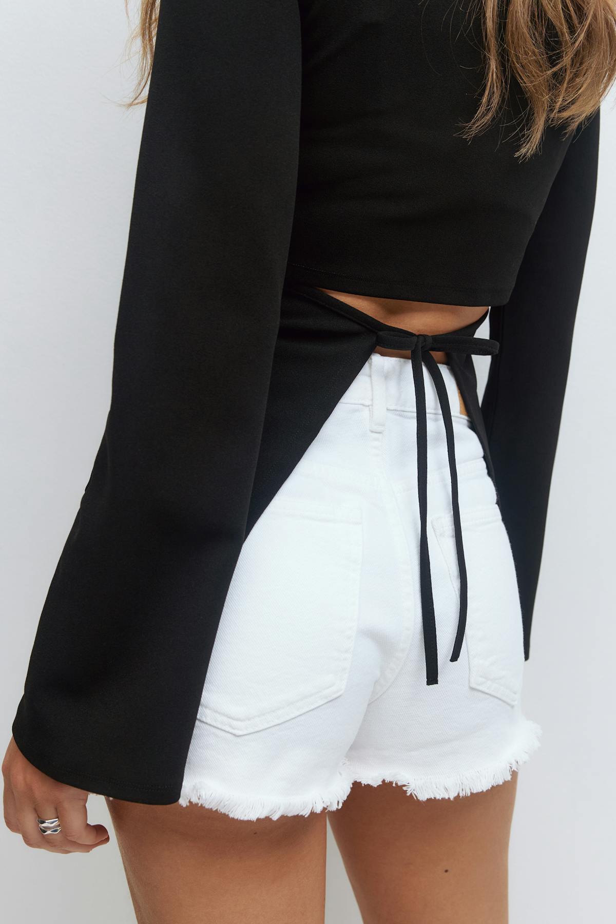 Tie back long sleeve top