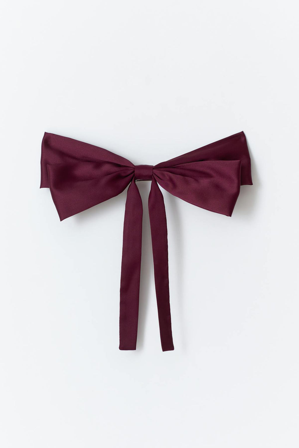 Satin bow hair clip