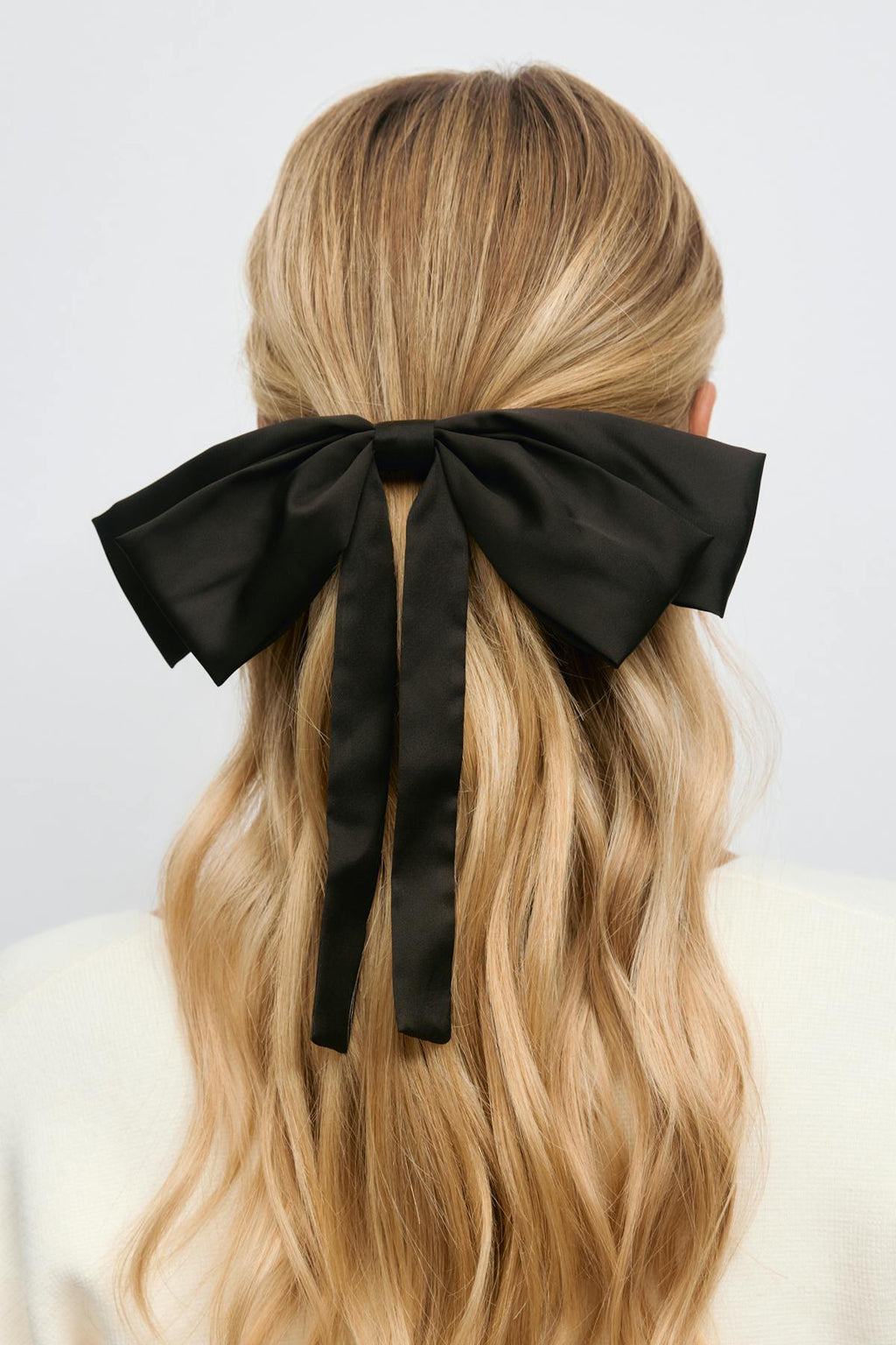 Satin bow hair clip