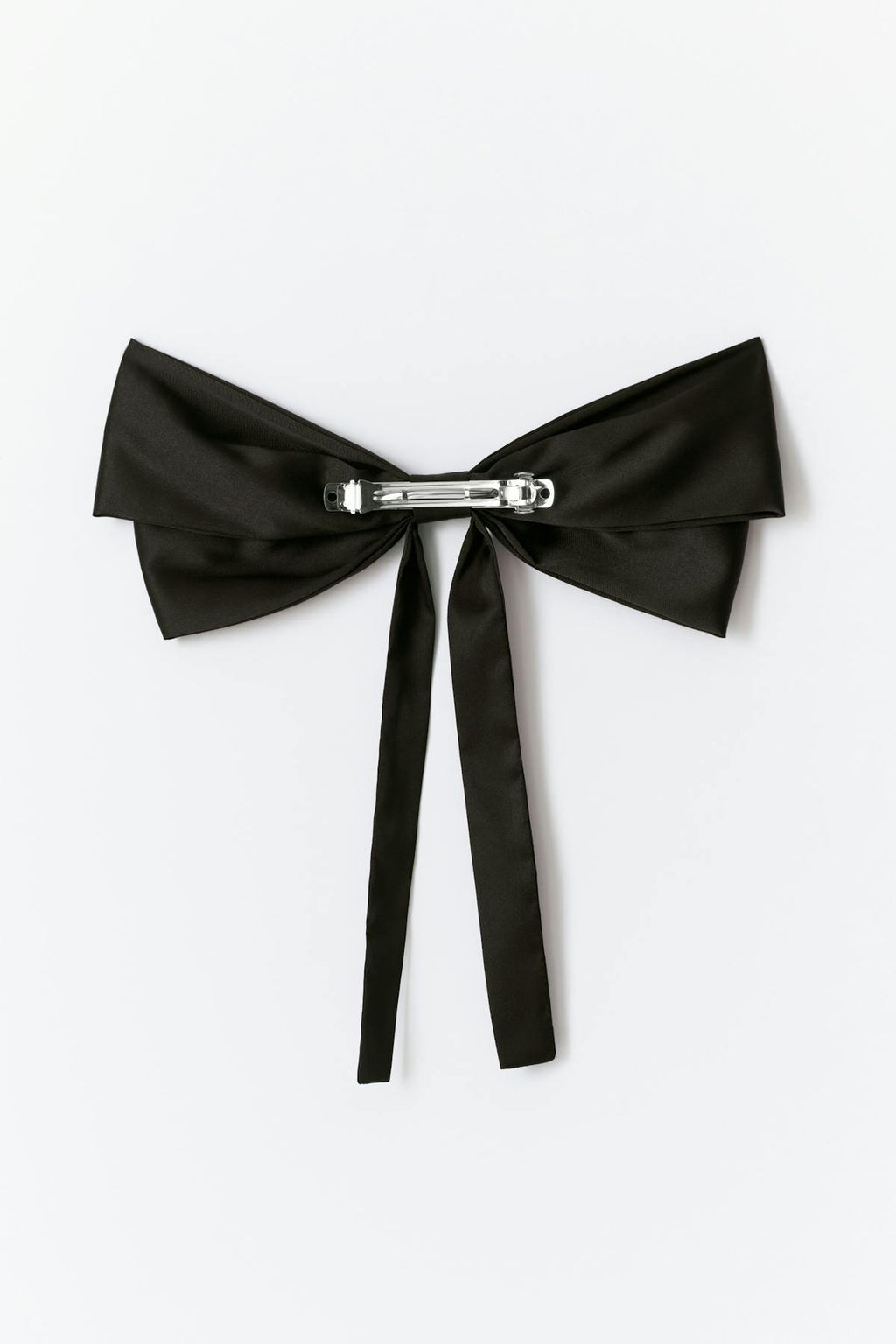 Satin bow hair clip