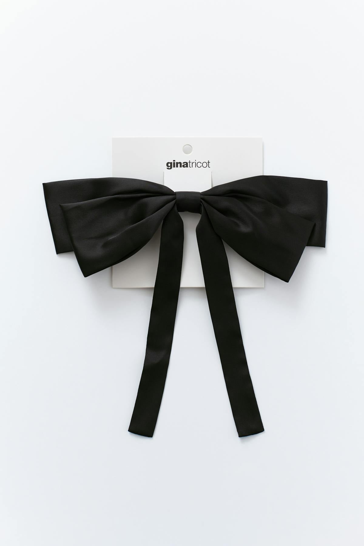 Satin bow hair clip