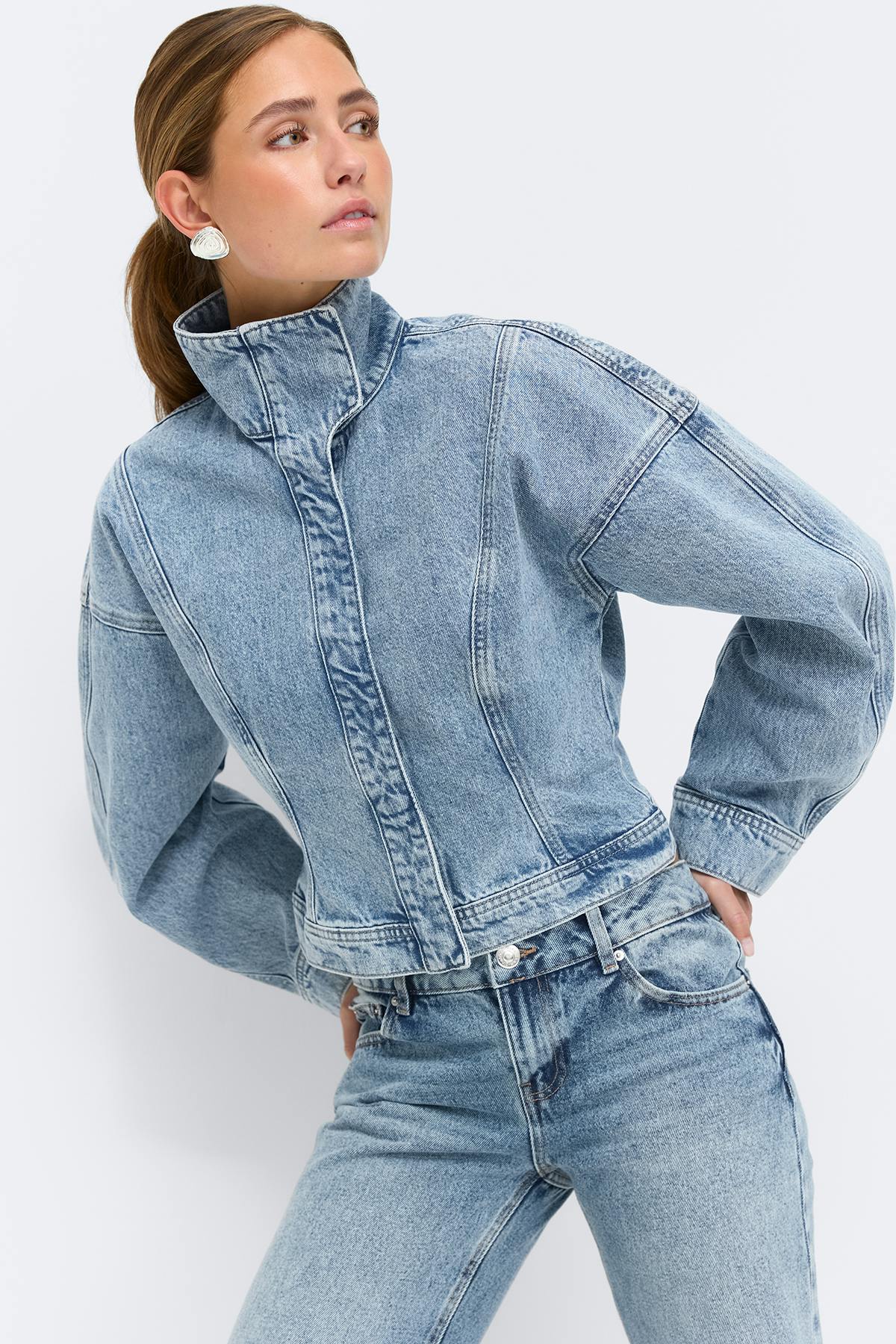 Sculpted denim jacket