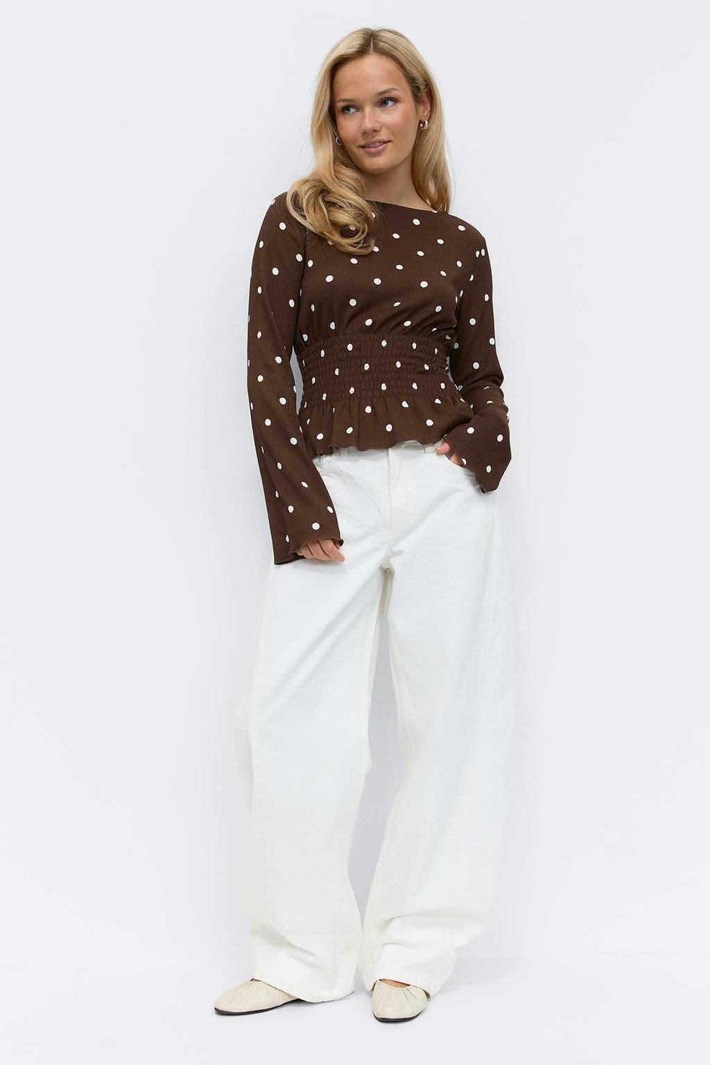 Long sleeve smock top
