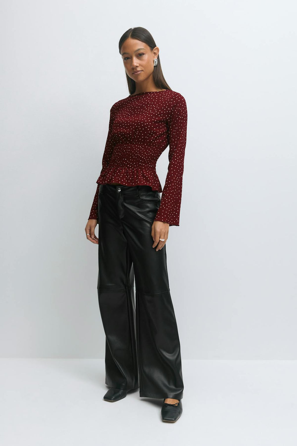 Long sleeve smock top