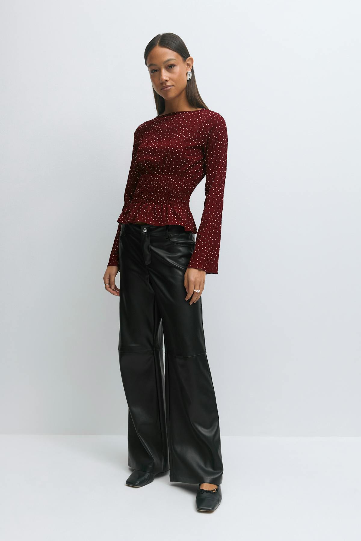 Long sleeve smock top
