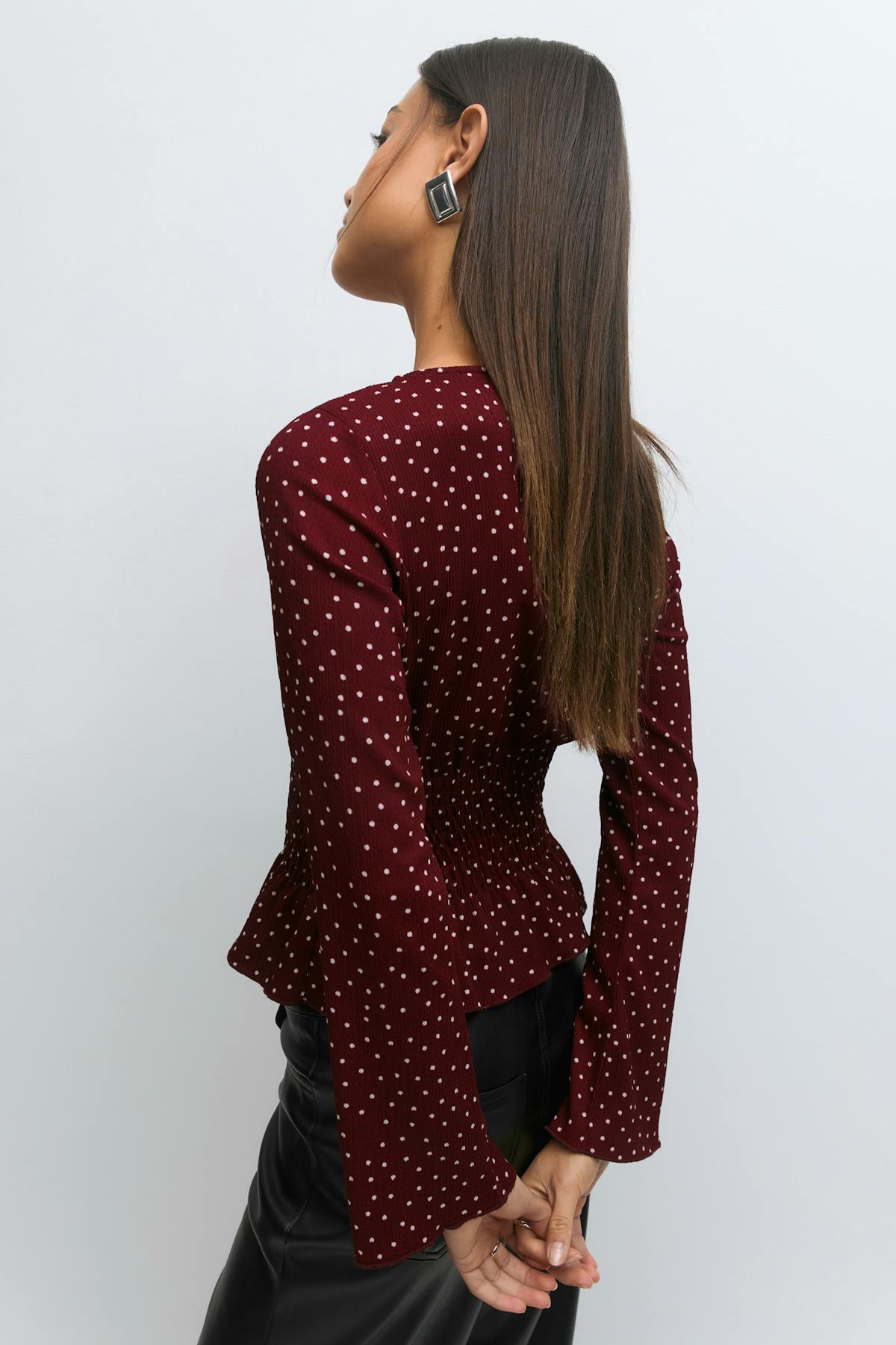 Long sleeve smock top