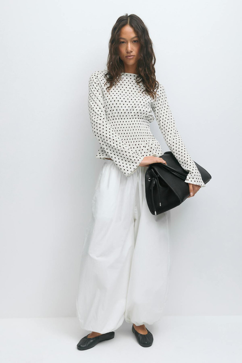 Long sleeve smock top