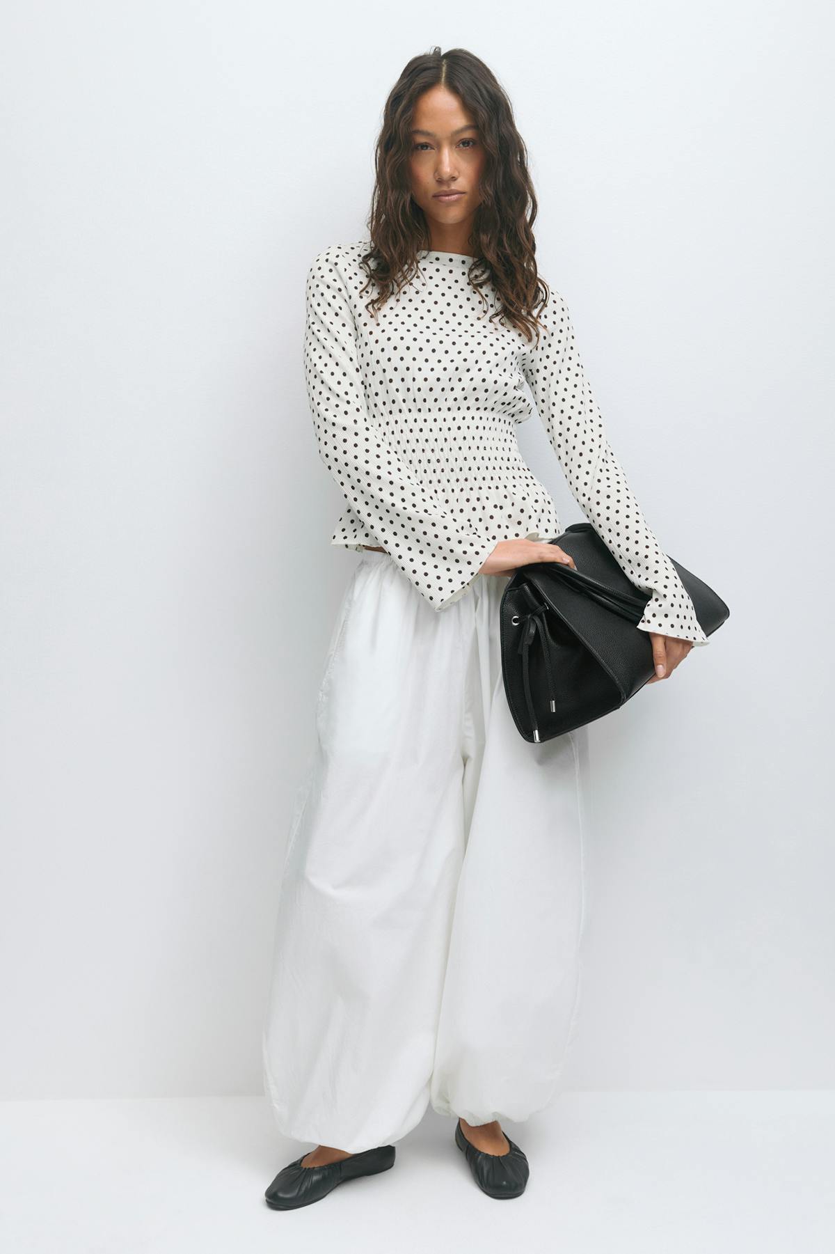 Long sleeve smock top