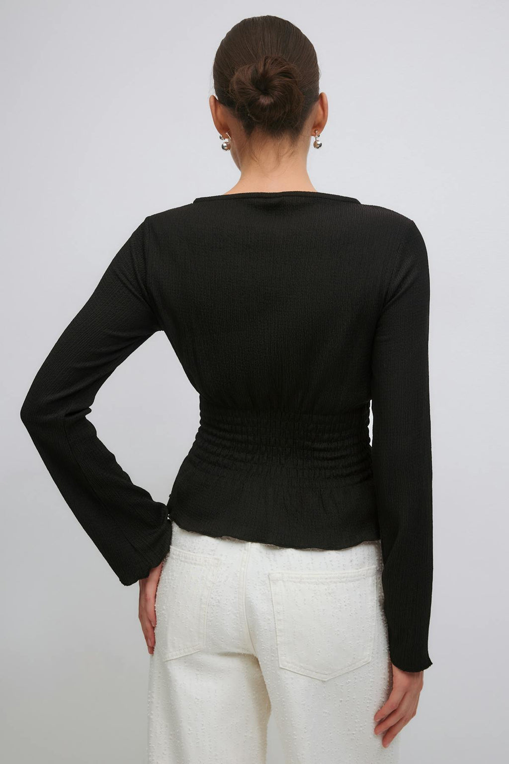 Long sleeve smock top