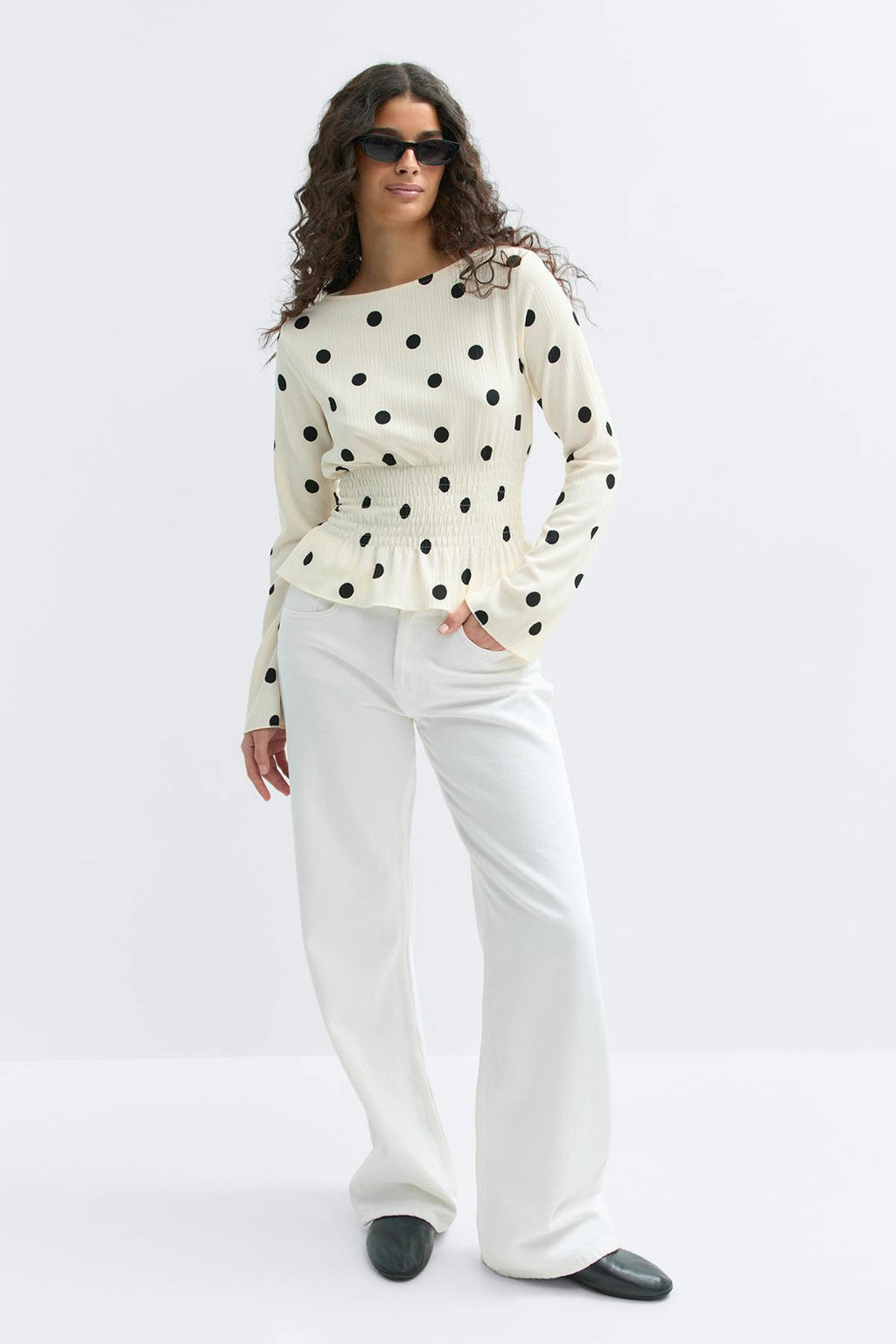 Long sleeve smock top