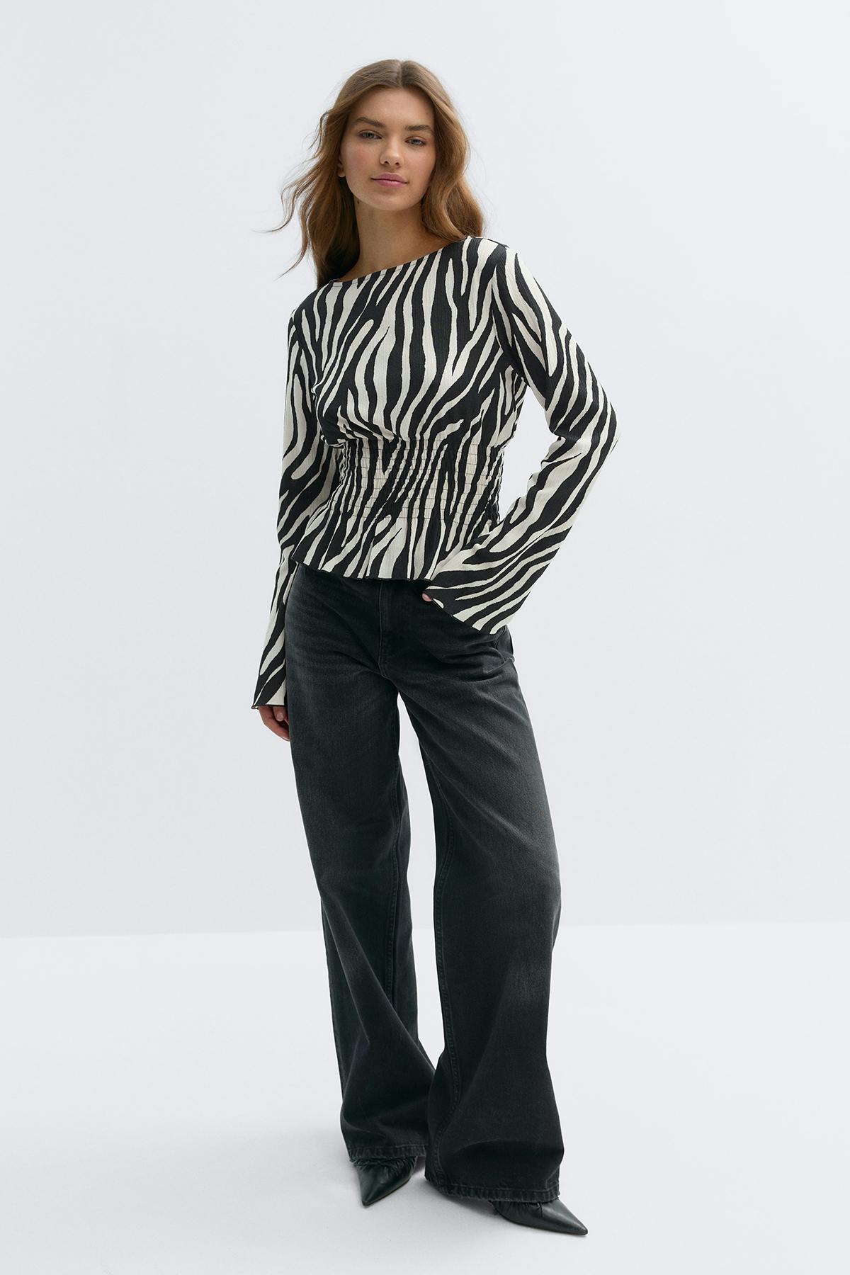 Long sleeve smock top