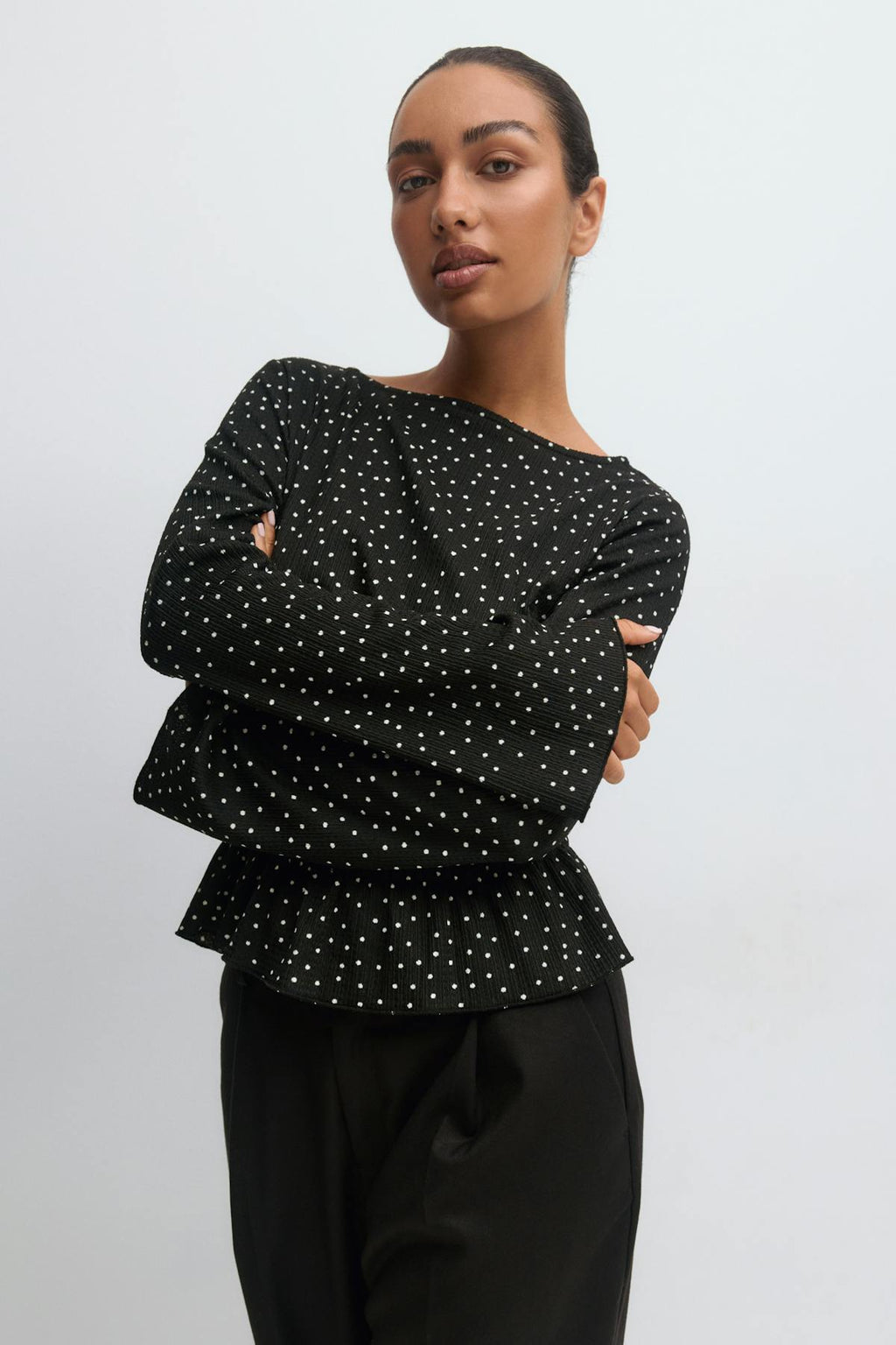 Long sleeve smock top