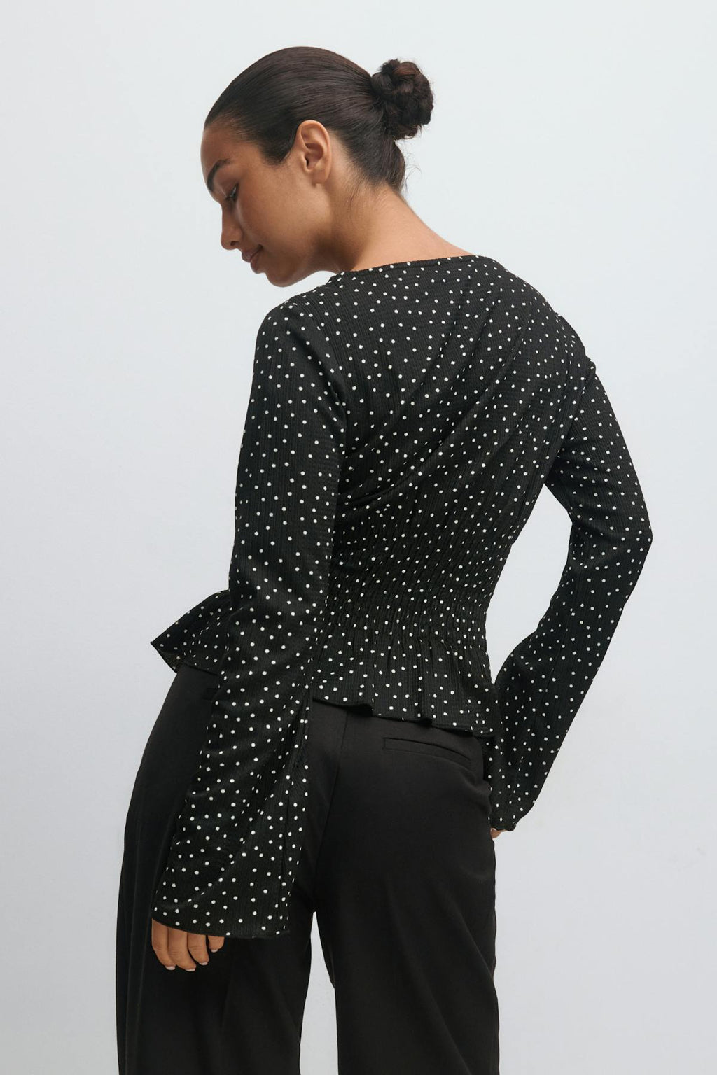Long sleeve smock top