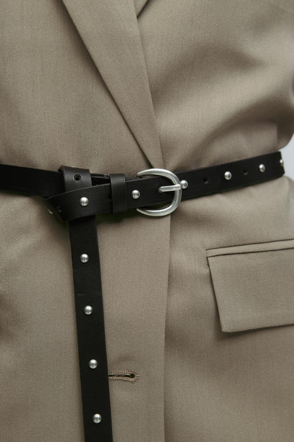 Studded long belt