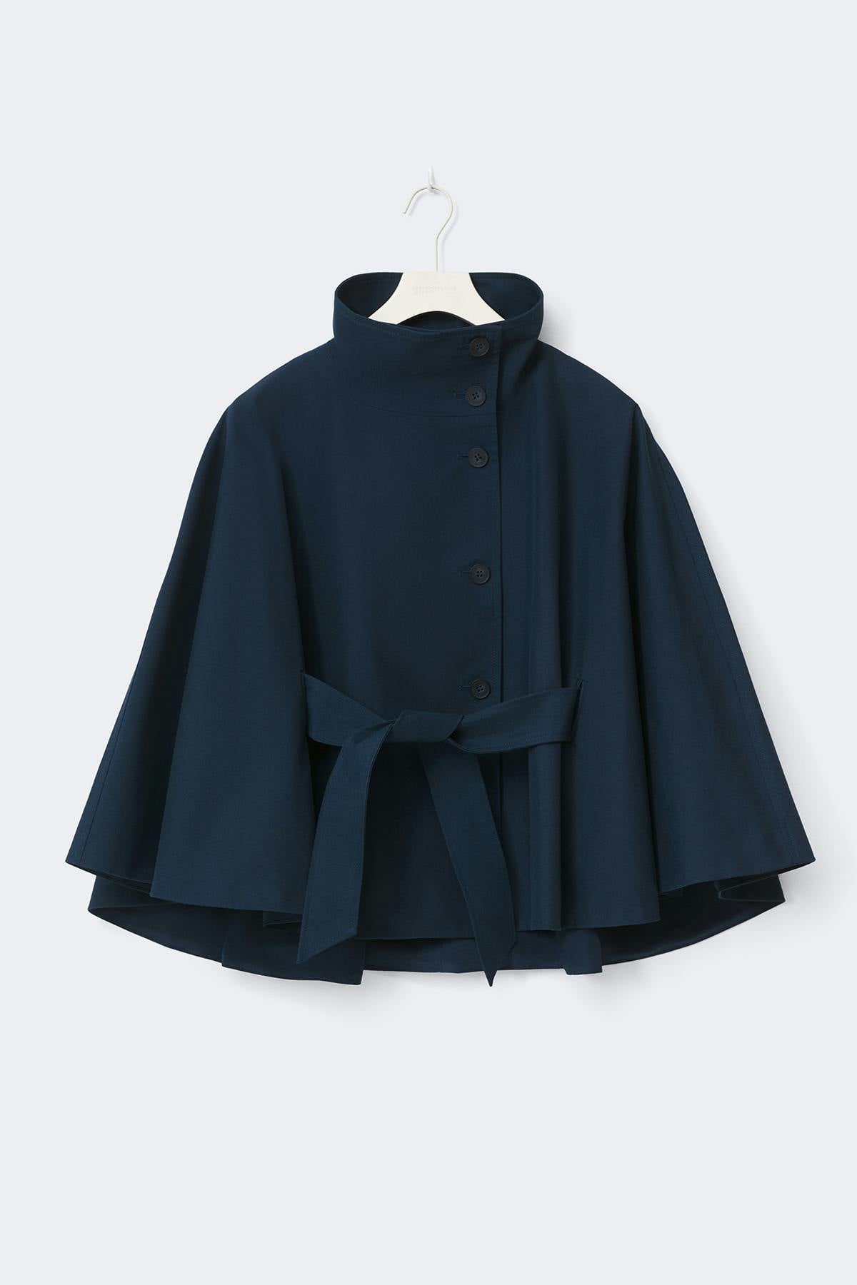 Short cape trench jacket