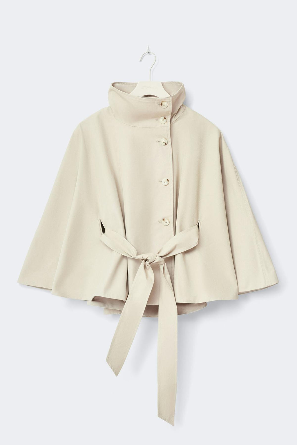 Short cape trench jacket