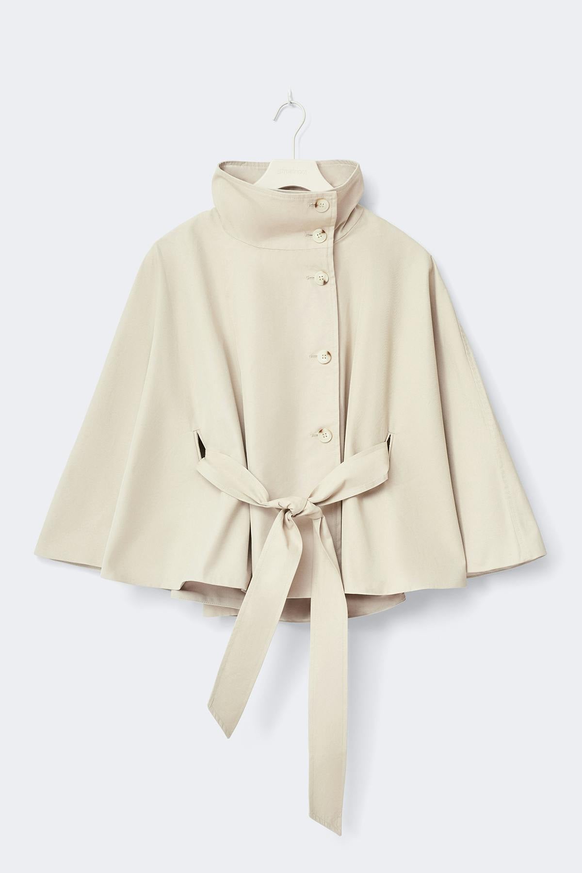 Short cape trench jacket