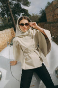 Short cape trench jacket
