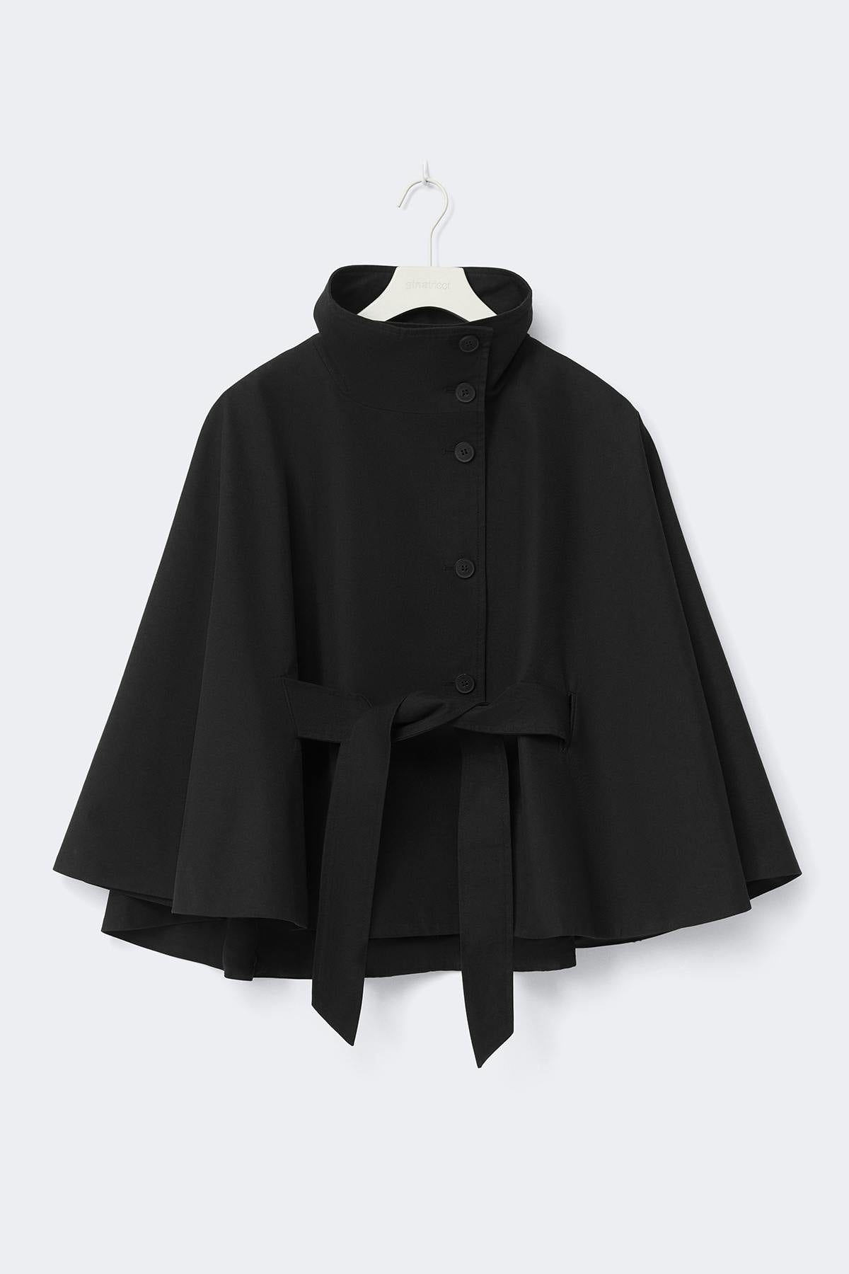Short cape trench jacket