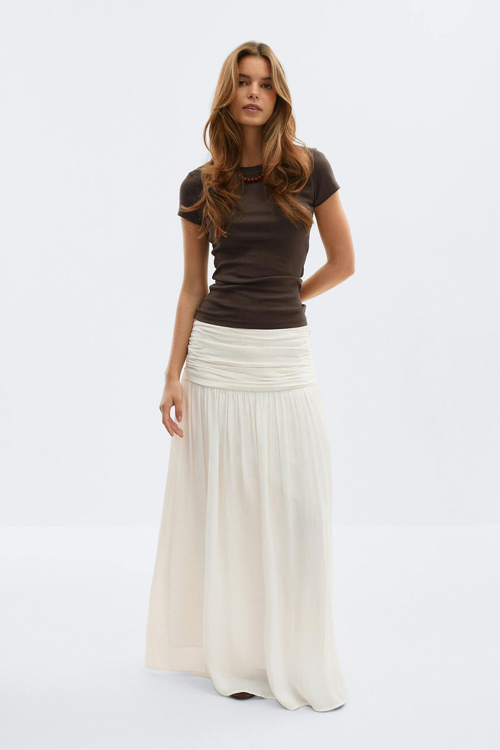 Dropped waist skirt