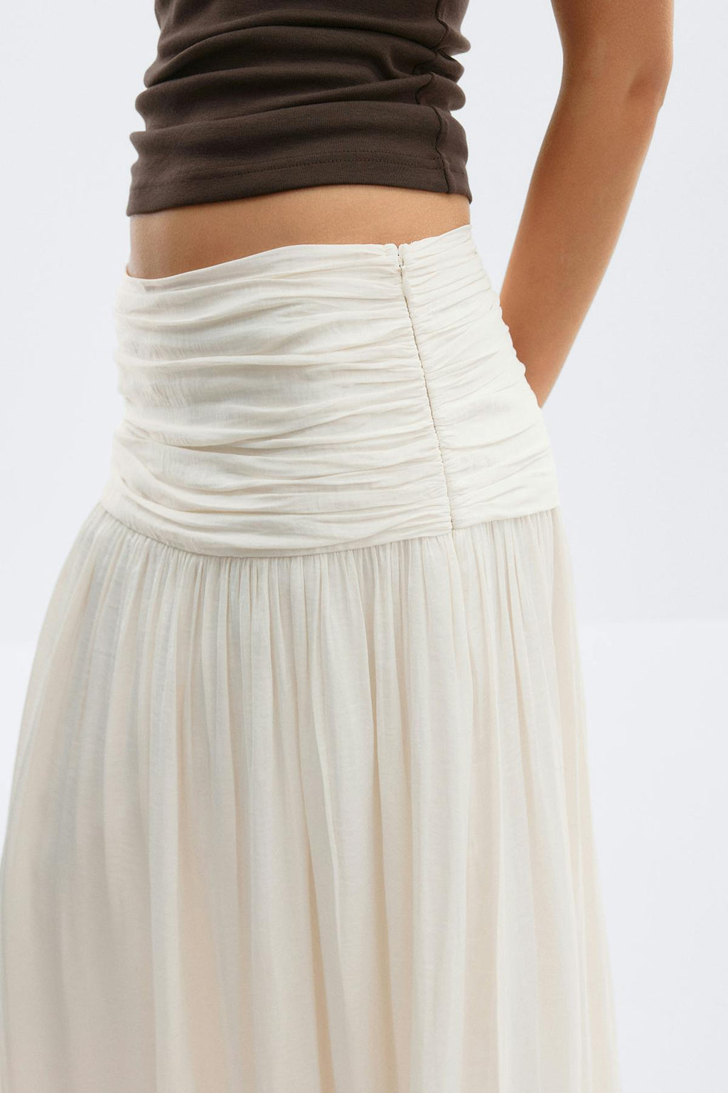 Dropped waist skirt