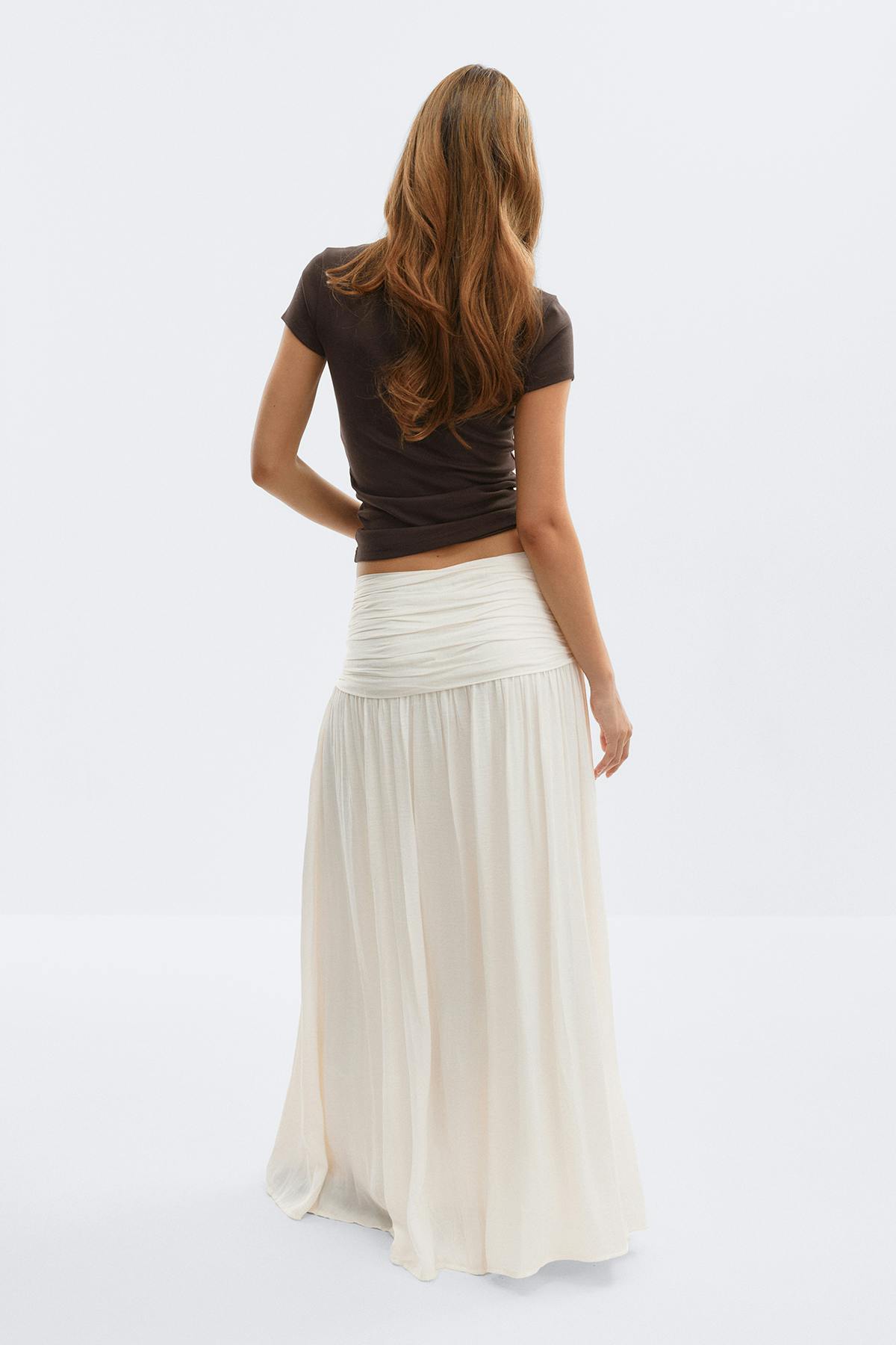 Dropped waist skirt