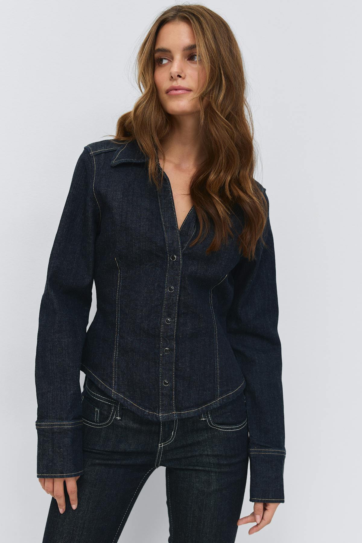 Slim fit denim shirt
