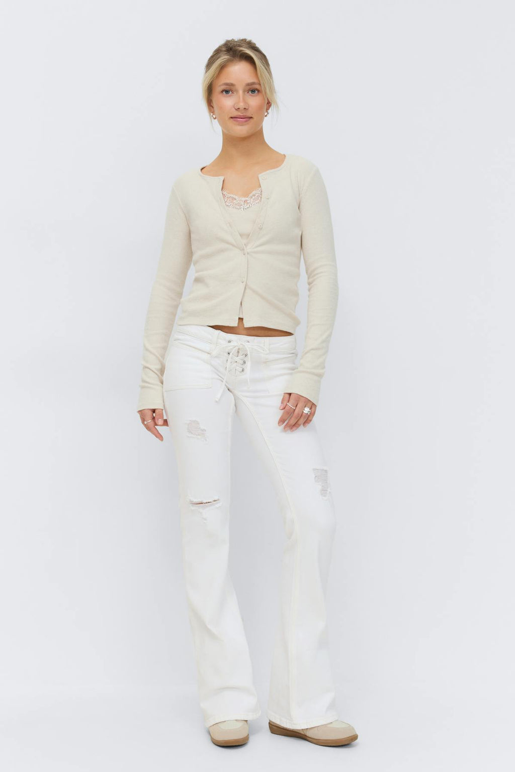 14+ pleated tie jeans
