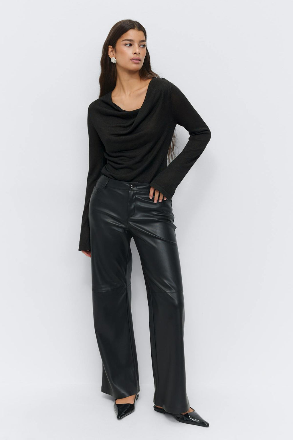 Draped knitted top