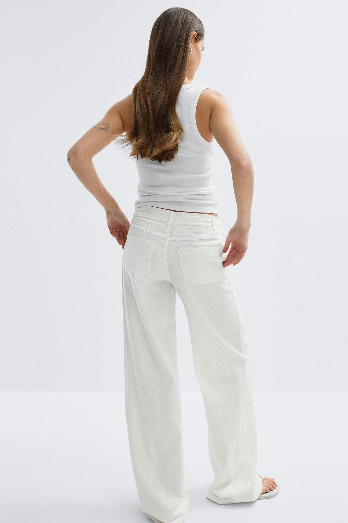 Linen blend trousers