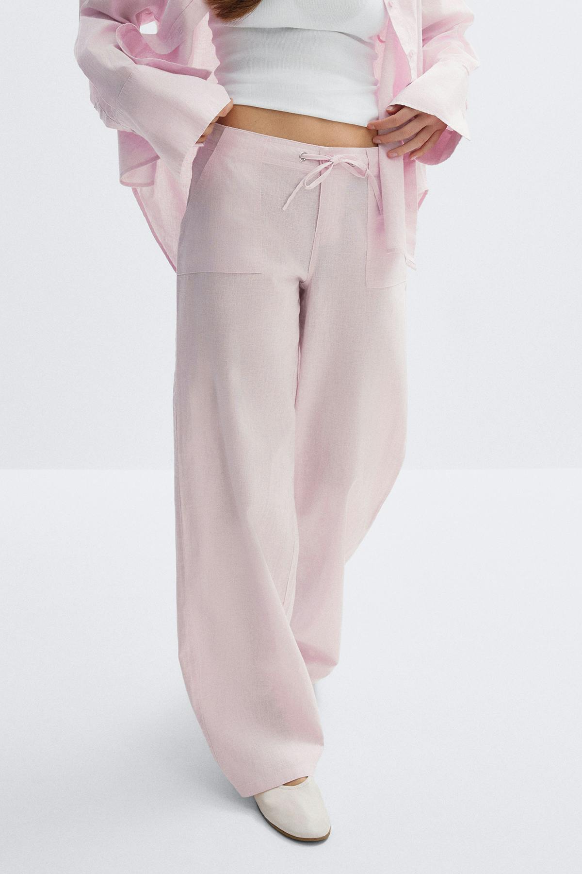 Linen blend trousers