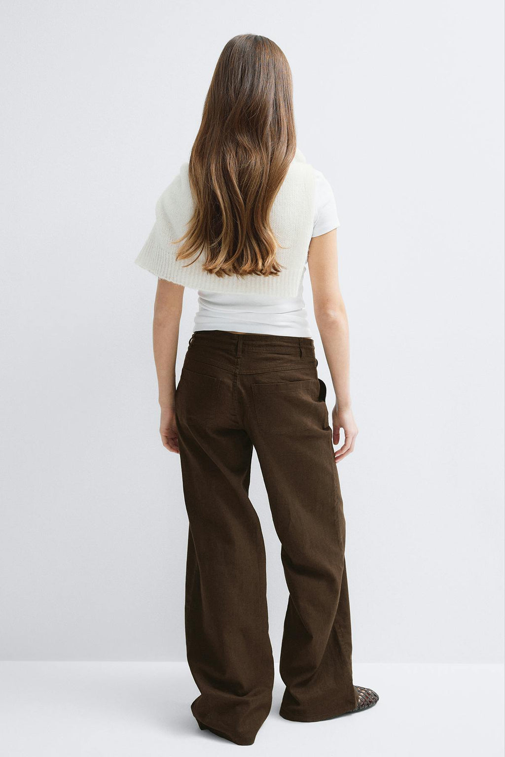 Linen blend trousers