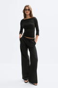 Linen blend trousers