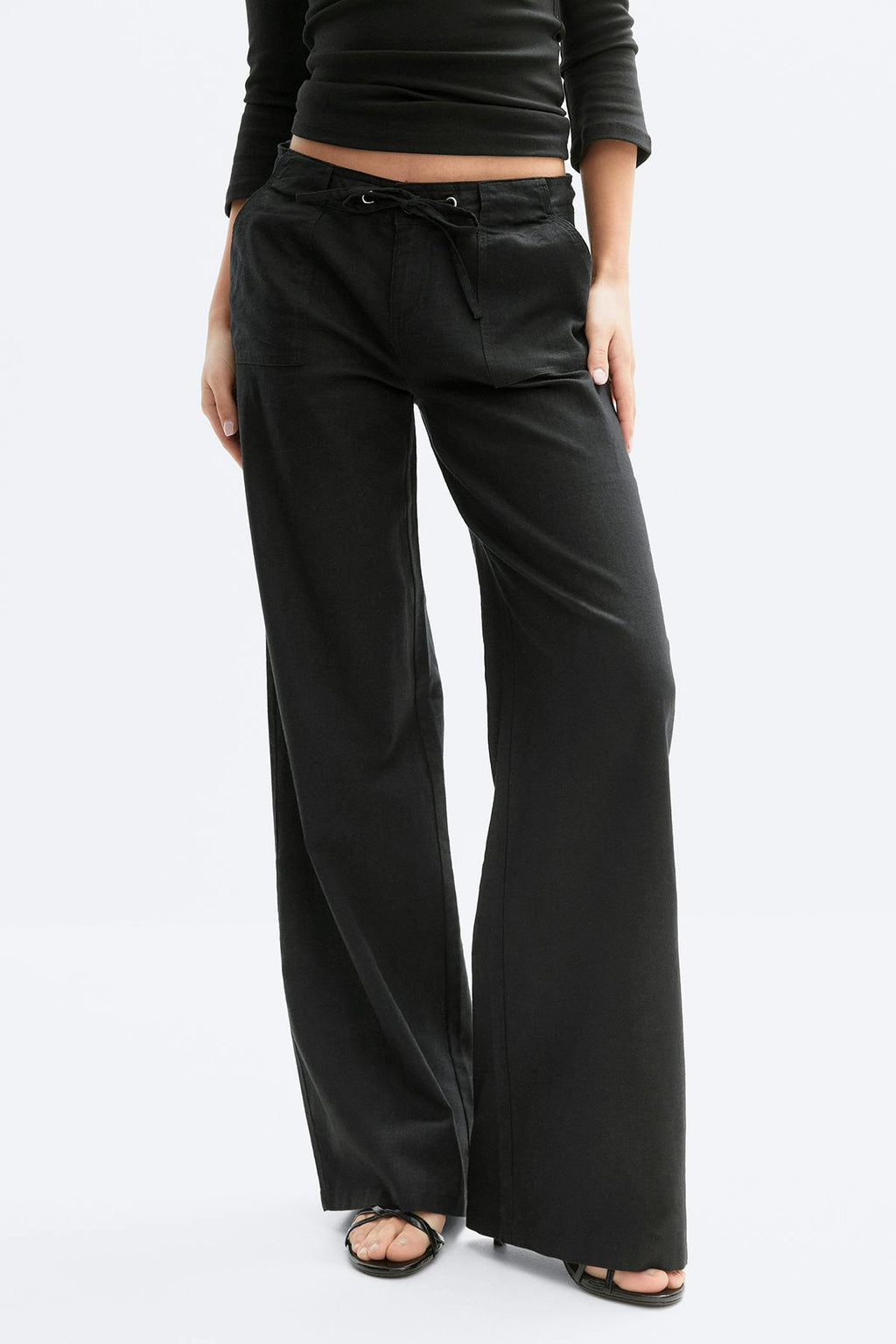Linen blend trousers