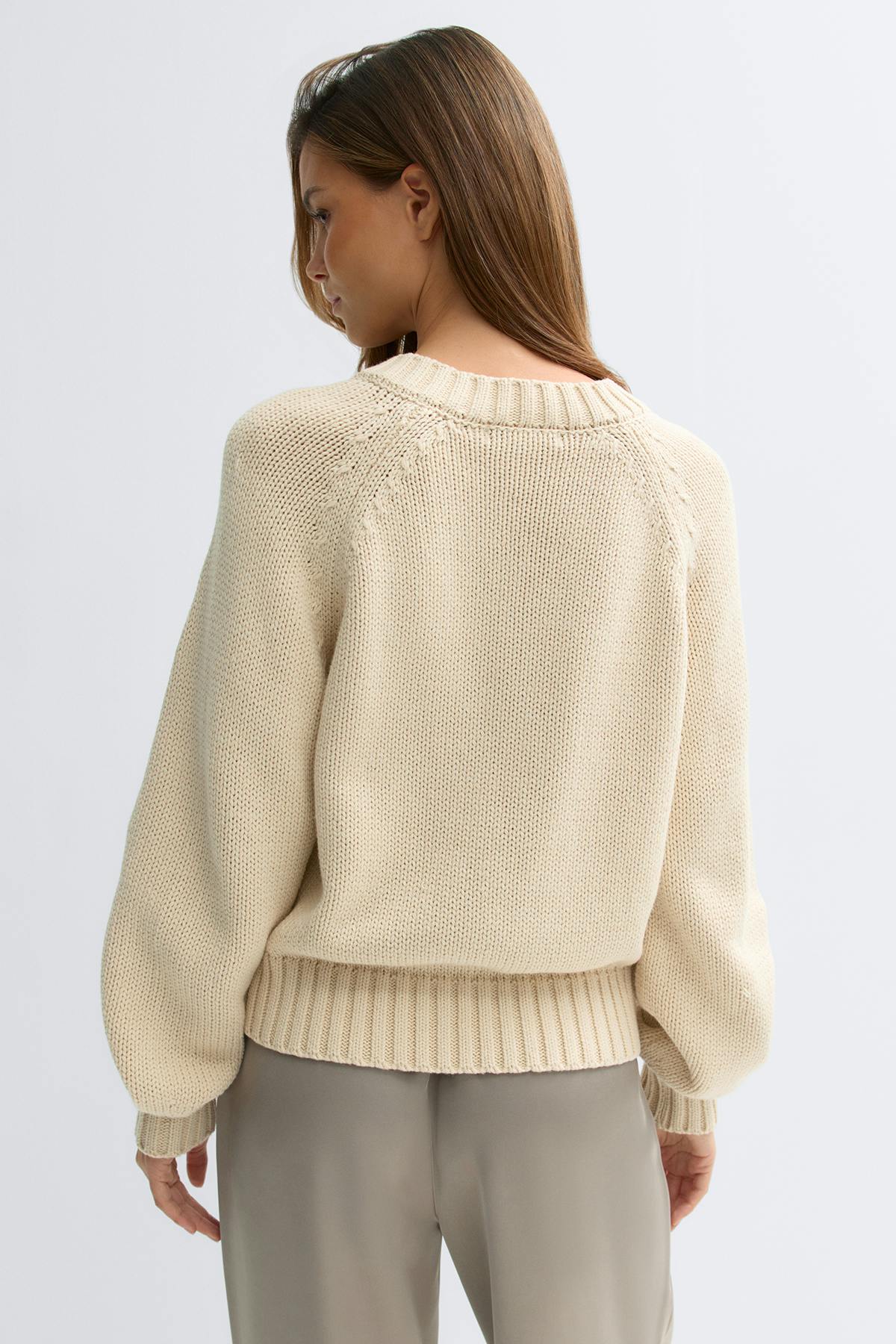 V-neck knitted sweater