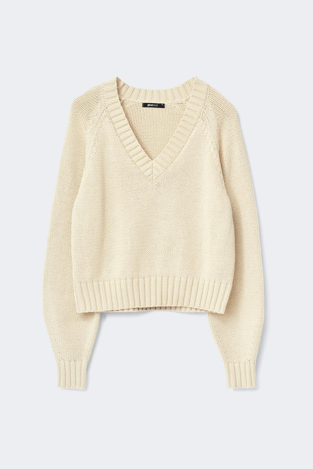 V-neck knitted sweater