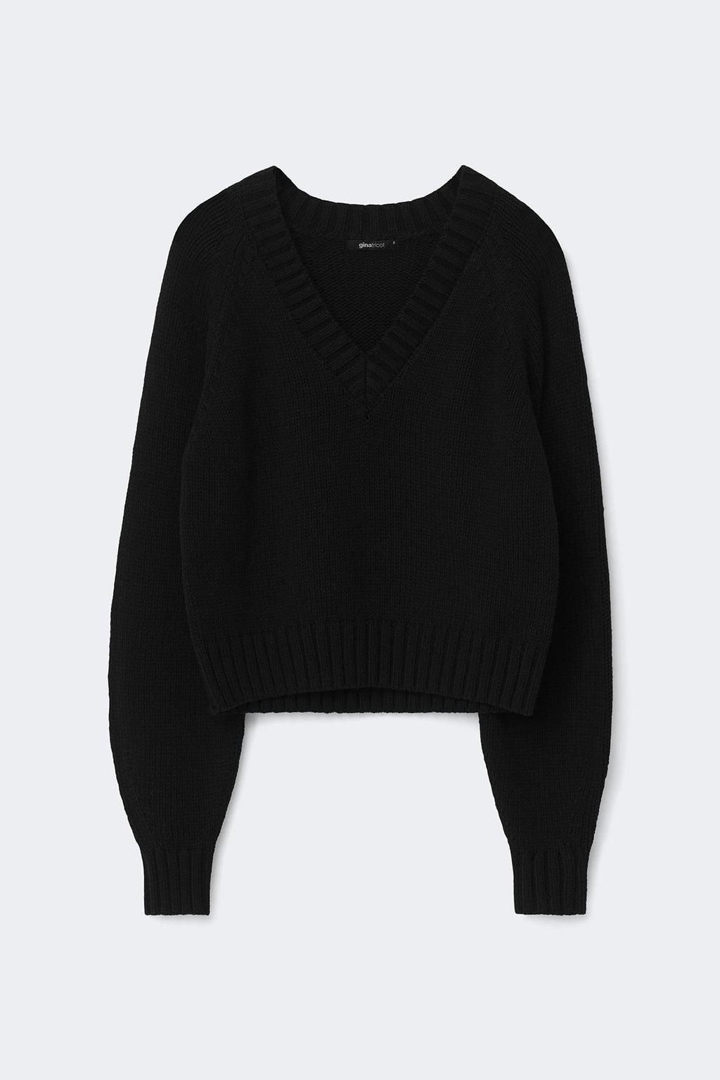 V-neck knitted sweater