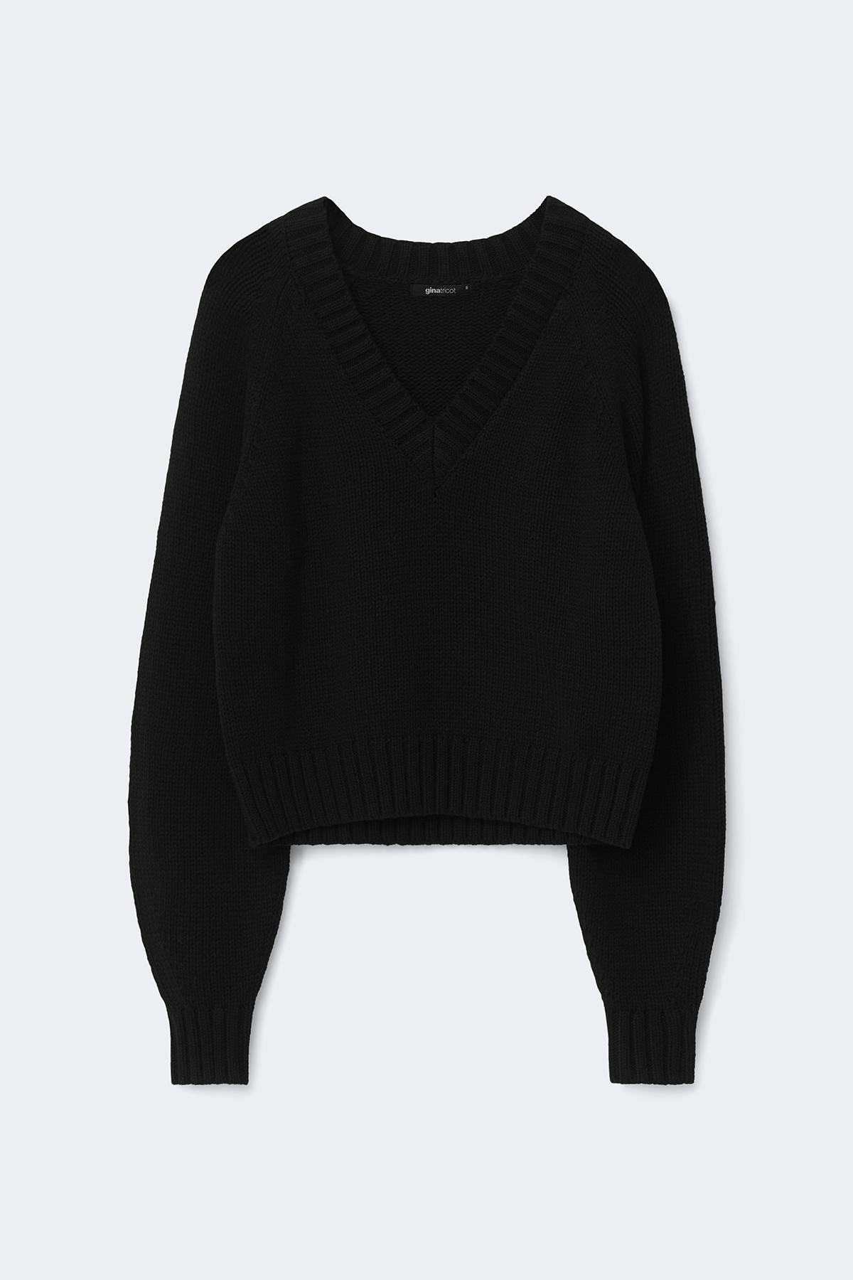 V-neck knitted sweater