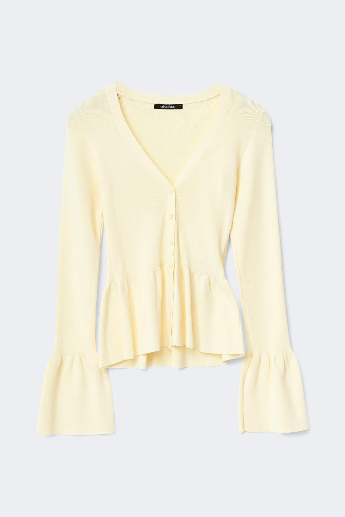 Knitted peplum cardigan